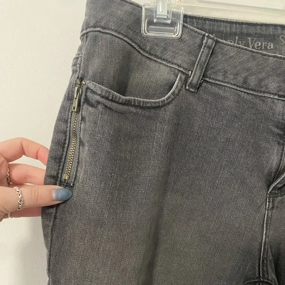 Simply Vera Vera Wang Straight Leg Jeans with Zippers - Picture 3 of 10